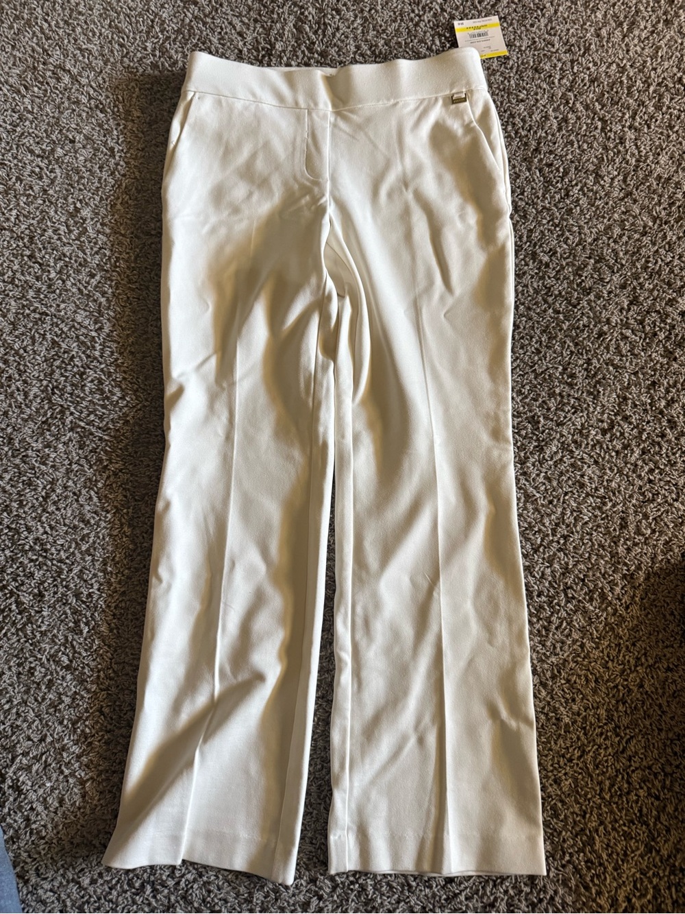 Anne Klein Cream High-Waist Dress Pants